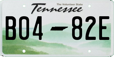 TN license plate B0482E