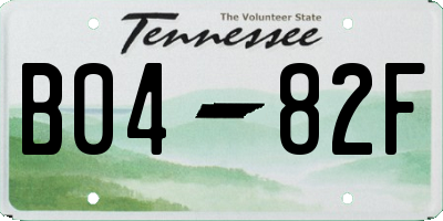 TN license plate B0482F