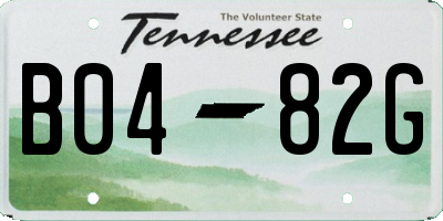 TN license plate B0482G