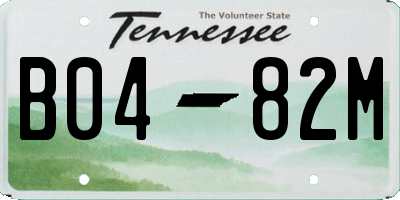 TN license plate B0482M