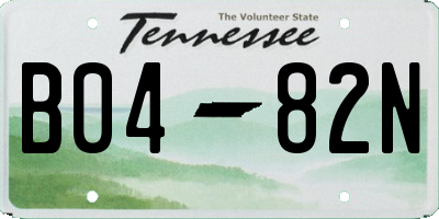 TN license plate B0482N