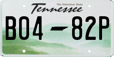 TN license plate B0482P