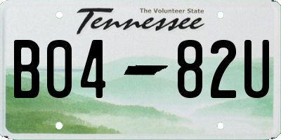 TN license plate B0482U