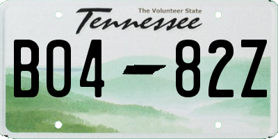 TN license plate B0482Z