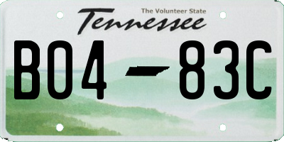 TN license plate B0483C