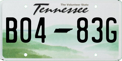 TN license plate B0483G