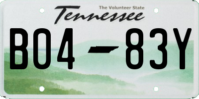 TN license plate B0483Y
