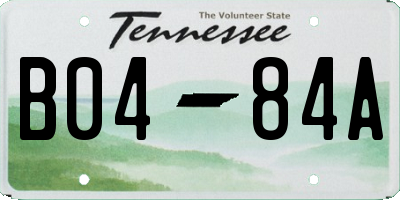 TN license plate B0484A