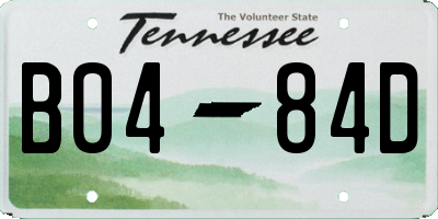 TN license plate B0484D