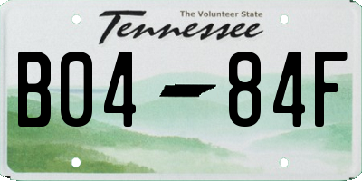 TN license plate B0484F