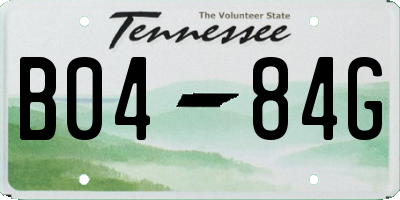 TN license plate B0484G