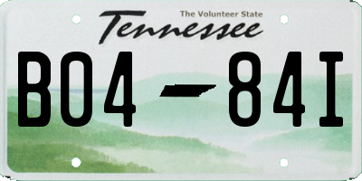 TN license plate B0484I