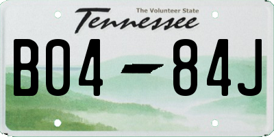 TN license plate B0484J