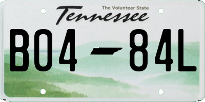 TN license plate B0484L