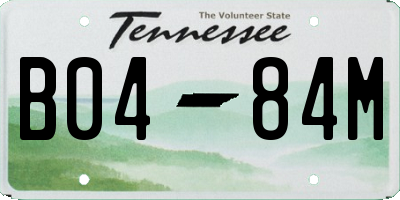 TN license plate B0484M