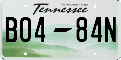 TN license plate B0484N