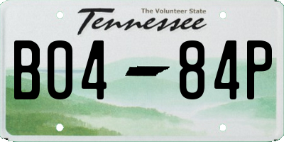 TN license plate B0484P