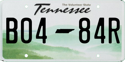 TN license plate B0484R