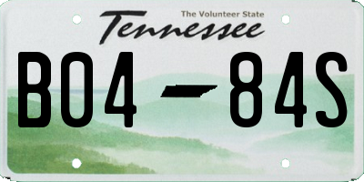 TN license plate B0484S