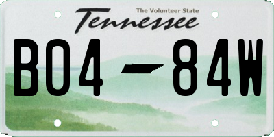 TN license plate B0484W