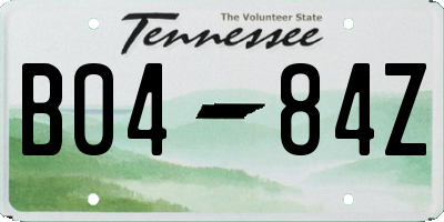 TN license plate B0484Z