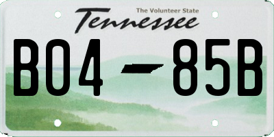 TN license plate B0485B