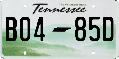 TN license plate B0485D