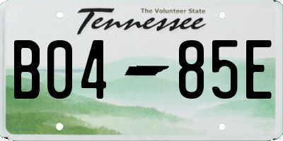 TN license plate B0485E