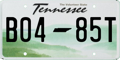 TN license plate B0485T
