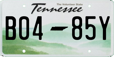 TN license plate B0485Y