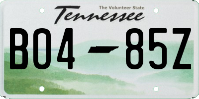 TN license plate B0485Z