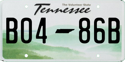 TN license plate B0486B