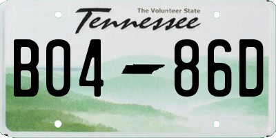 TN license plate B0486D