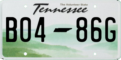 TN license plate B0486G