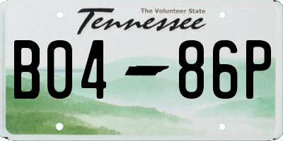 TN license plate B0486P