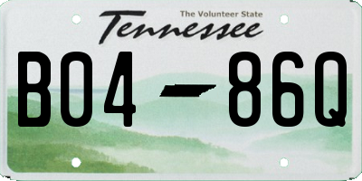 TN license plate B0486Q