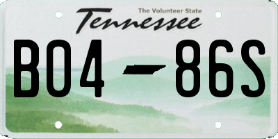 TN license plate B0486S