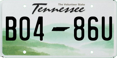 TN license plate B0486U