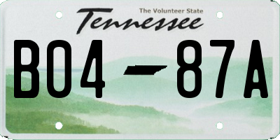 TN license plate B0487A