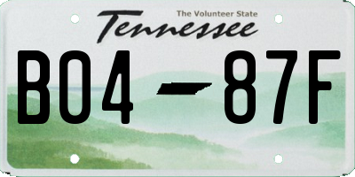 TN license plate B0487F