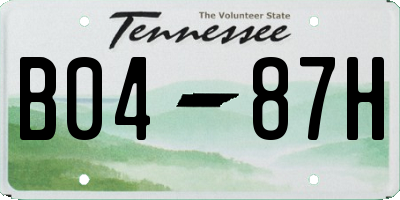 TN license plate B0487H