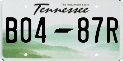 TN license plate B0487R