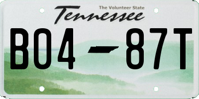 TN license plate B0487T