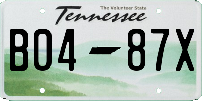 TN license plate B0487X