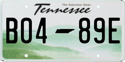 TN license plate B0489E