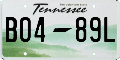 TN license plate B0489L