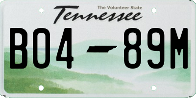 TN license plate B0489M