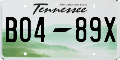 TN license plate B0489X