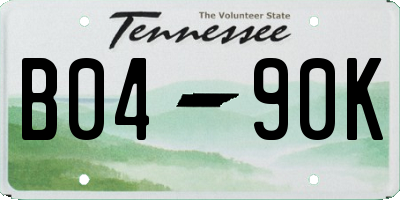 TN license plate B0490K