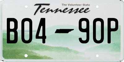 TN license plate B0490P